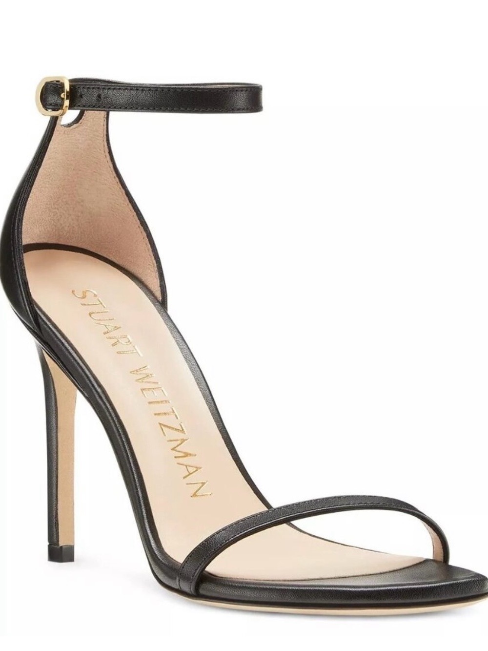 Stuart Weitzman Black Leather Nudistcurve Heels